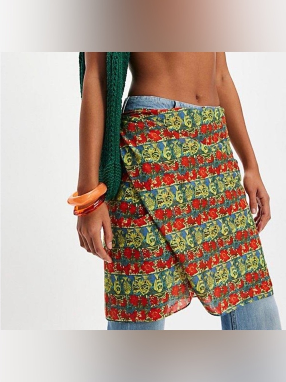 Free People Free-est All Summer Long Sarong Wrap Nautical Print Beach Cover Up